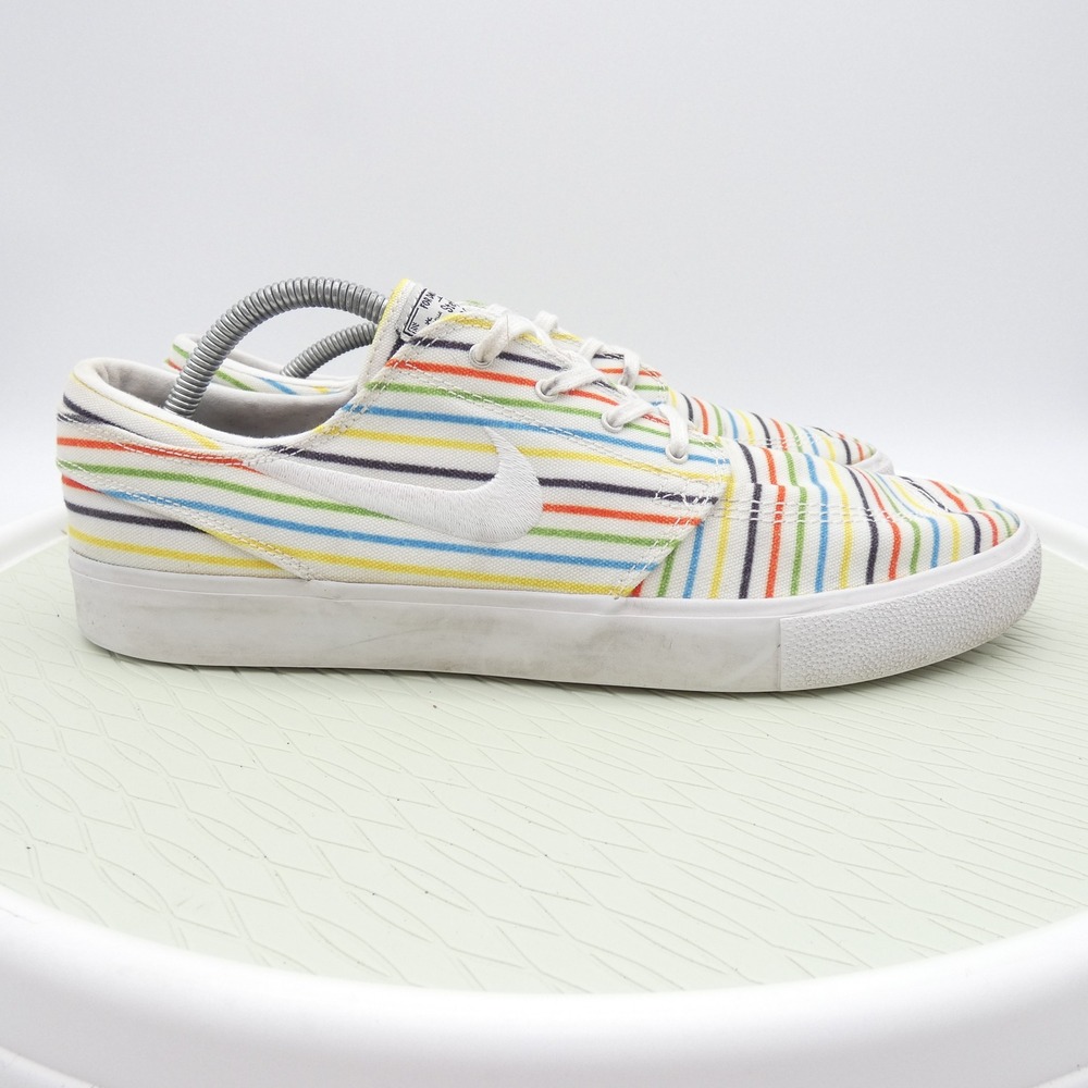 Nike SB Stefan Janoski Multi Color Rainbow Striped Canvas Mens 12 AQ7878-100 - Picture 3 of 11